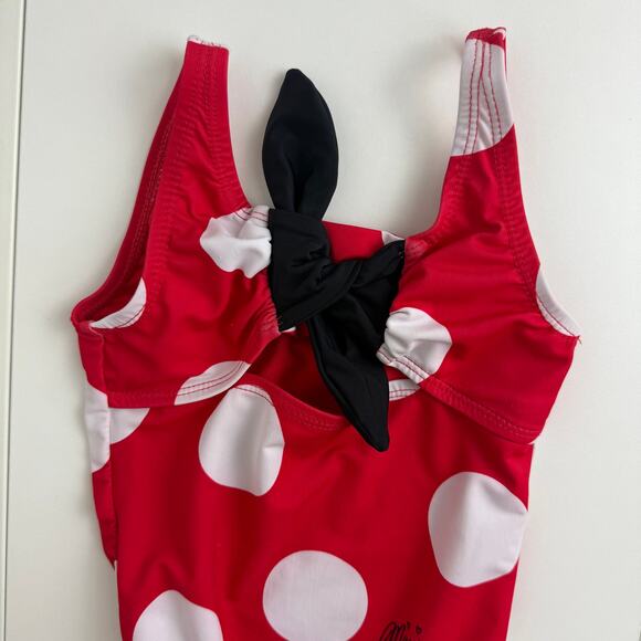 Disney Minnie Mouse Baby Girls Toddler One-Piece Polka Dot Red Swimsuit XS - Picture 5 of 10